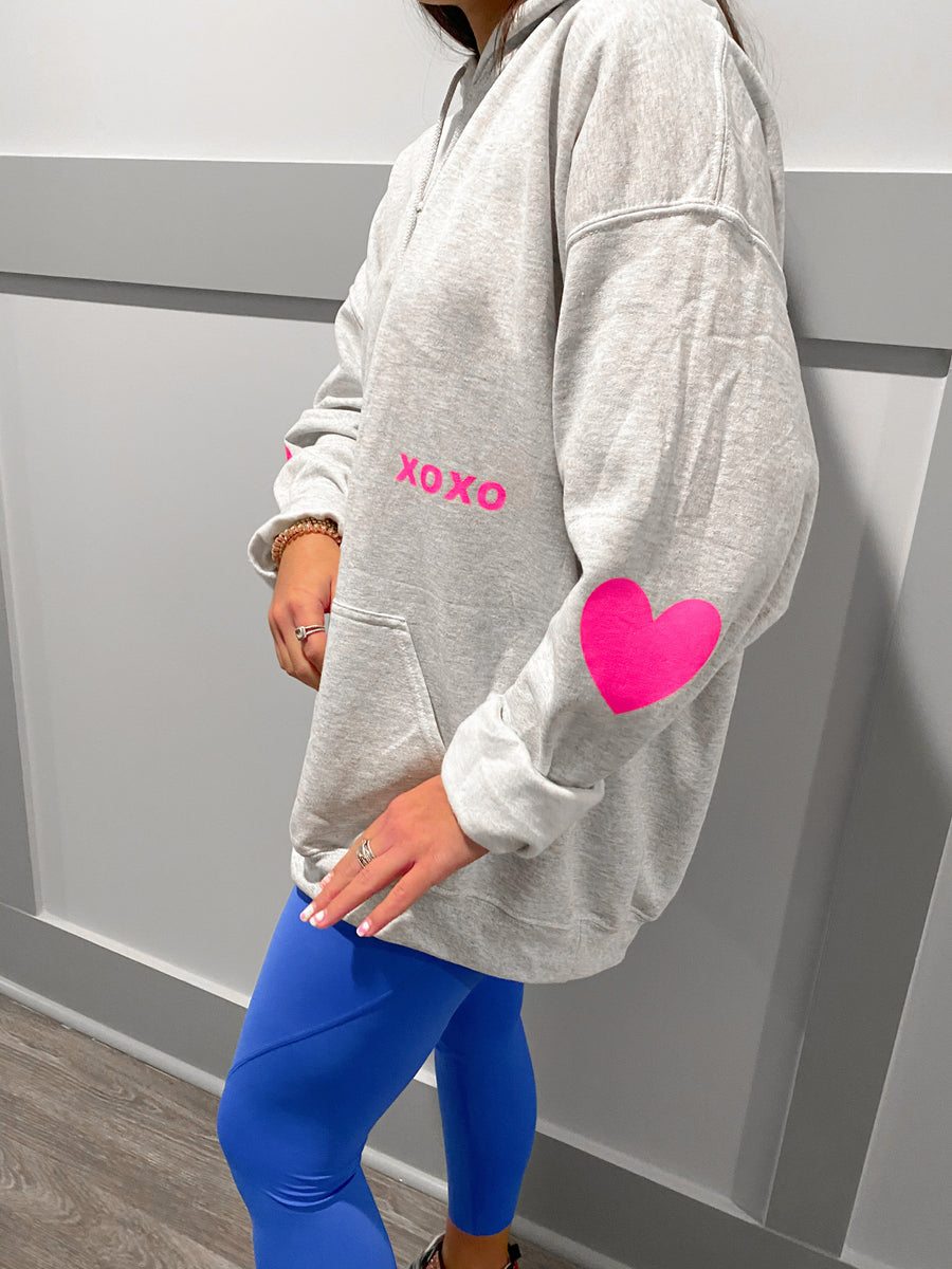 Grey pink online hoodie